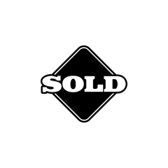Sold sign icon isolated on transparent background