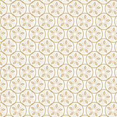 Seamless abstract modern geometric circle line pattern for elegant golden Christmas background