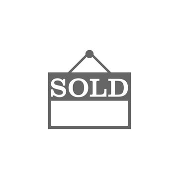 Sold sign icon isolated on transparent background