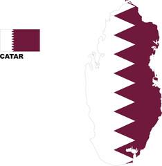 Qatar map flag