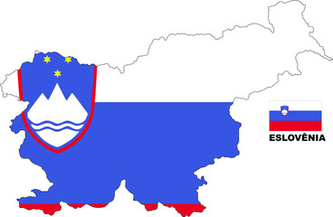 Slovenia map flag