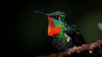 Bright hummingbird. Generative AI