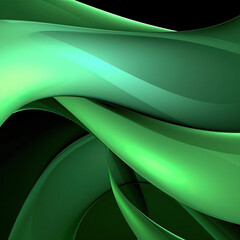 Abstract smooth 3D green background, Generative AI