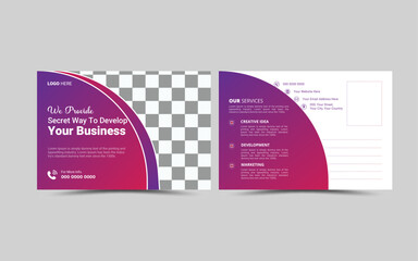 Vector Creative corporate modern postcard design template layout.