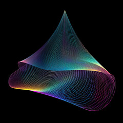 Beautiful iridescent 3D hyperbolic paraboloid, Generative AI illustration