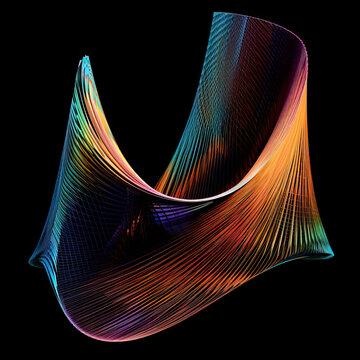 Beautiful iridescent 3D hyperbolic paraboloid, Generative AI illustration