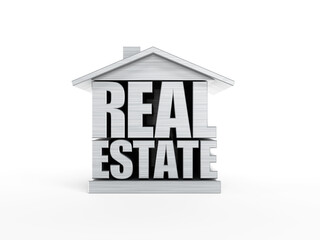 real estate symbol, isolated 3d rendering