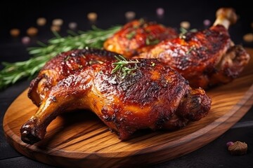 Tasty grilled chicken legs. Ai generative.