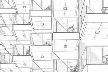 BUILDING - Tables and chairs on the balconies 