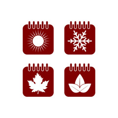 Four season symbols icon isolated on transparent background