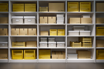 warehouse with goods on the shelf