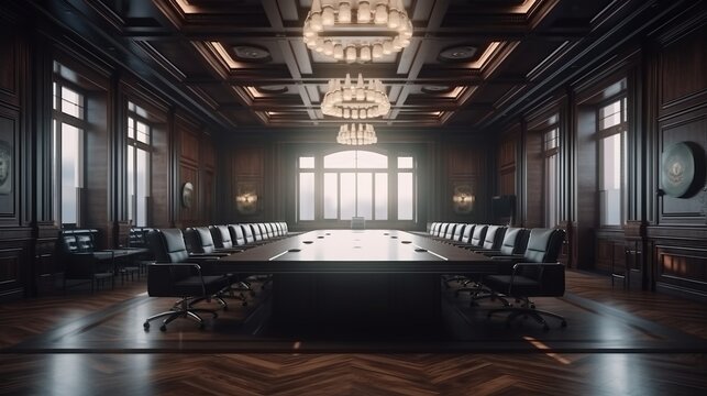 Business conference room. Generative AI