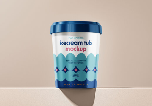 Ice Cream Tub Mockup
