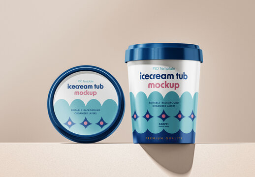 Ice Cream Tub Mockup
