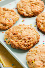Homemade funfetti cookies on a plate