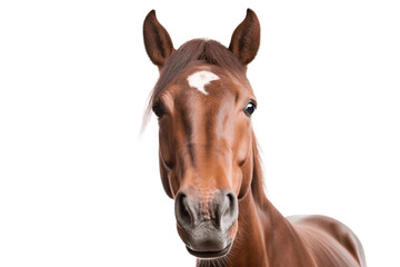 Face Shot of a Horse on Transparent Background. AI