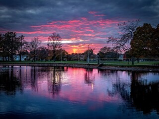 Sunset over the pond