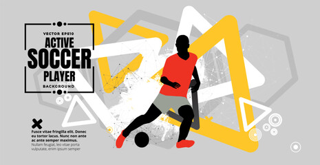 Football soccer player man in action. Vector illustration