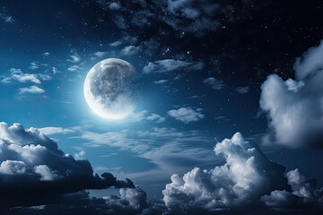 Fototapeta na wymiar Night sky with clouds