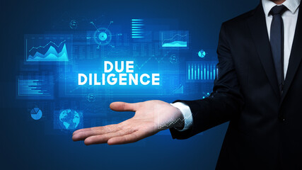 Hand of Businessman holding motivational message