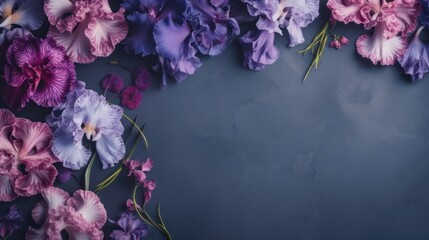 Fototapeta na wymiar frame of orchid flowers on borders on white background