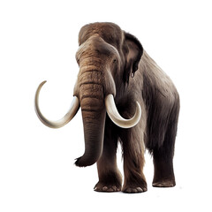 Mammoth elephant. Ancient elephant on a transparent background. AI generator