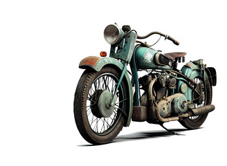 vintage motorcycle on a transparent background. AI generator