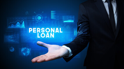 Hand of Businessman holding motivational message