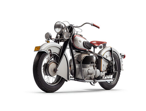 vintage motorcycle on a transparent background. AI generator
