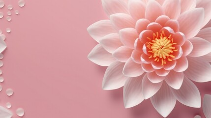 banner background with waterlily and decor on the edges