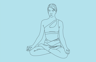 women in yoga position