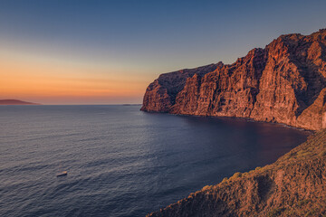 Los Gigantes and the Ocean's Symphony  During sunset
