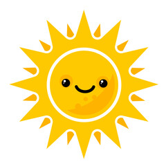cute smiling sun - vector illustration