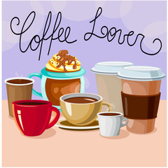 Favorite coffee in a cappuccino cup in a paper cup