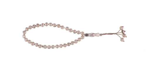 Fototapeta premium religious rosary with natural stone isolated on white background