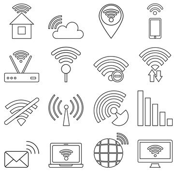 Signal icon vector set. Wi Fi illustration sign collection. Connection symbol or logo.
