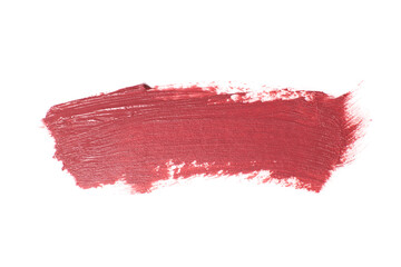 Burgundy lipstick smear smudge isolated on white background