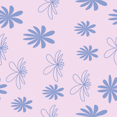 Cute seamless flower pattern. Vector illustration 