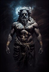 Greek god POSEIDON. Generative AI