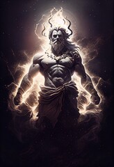 Obraz na płótnie Canvas Greek god POSEIDON. Generative AI