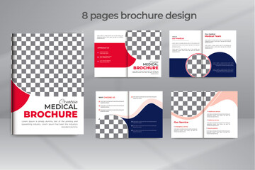 Modern Healthcare Medical Company 8 Pages A4 Size Brochure Design Flyer