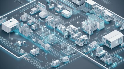 The development of smart factories and connected systems. AI generated