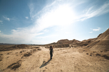 girl walking in the desert