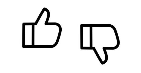 Obraz premium Thumbs up, thumbs down, like, dislike vector icon