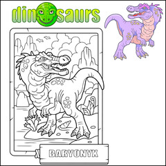 prehistoric dinosaur Baryonyx, coloring book - 600540508