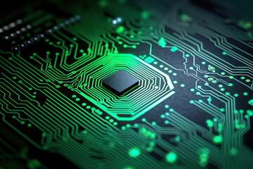 Digital fingerprint traces on the microchip motherboard