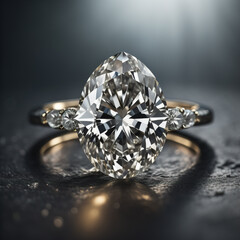 Diamond Engagement Ring Close up. Generative AI