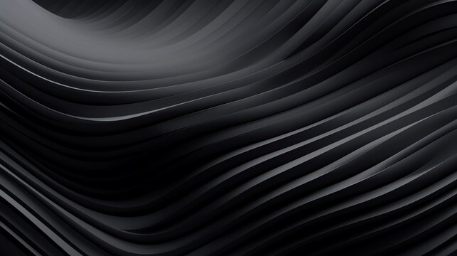 abstract black background with gradient lighting. modern wavy texture of carbon and graphite. light and shadow. 3d.

