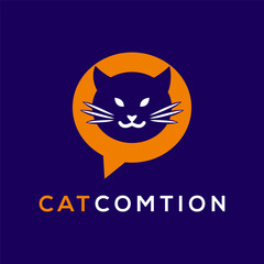 Cat logo design, cat icon vector.