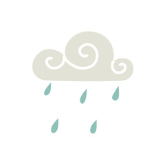 cloud with rain. vector illustration in flat style.